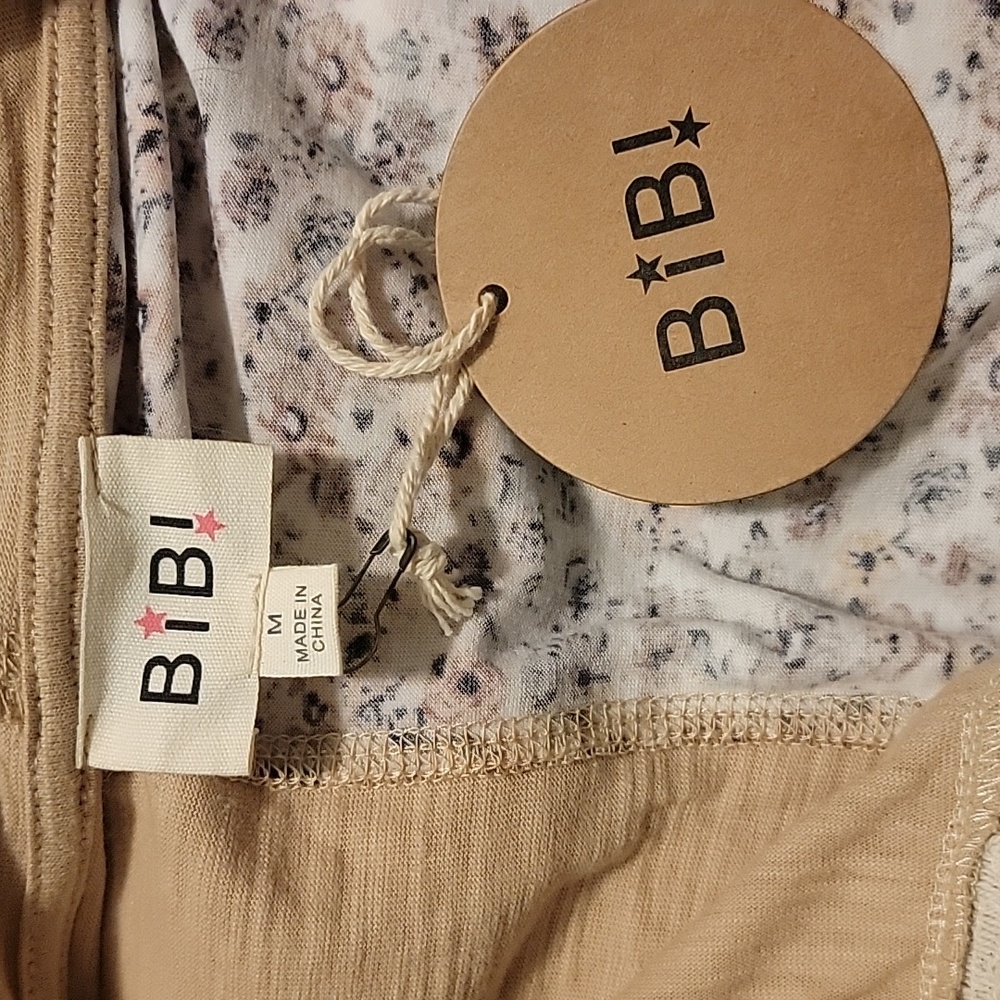 BiBi Women's Tan and Cream Long Sleeve Top - Picture 7 of 8
